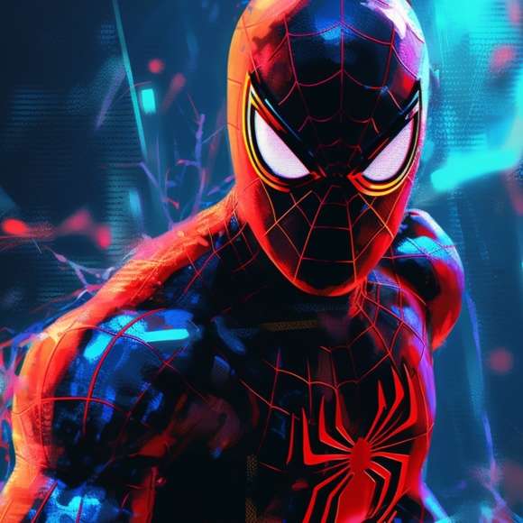 Neon Spider Man Art Print 11x17 - Picture 2 of 2